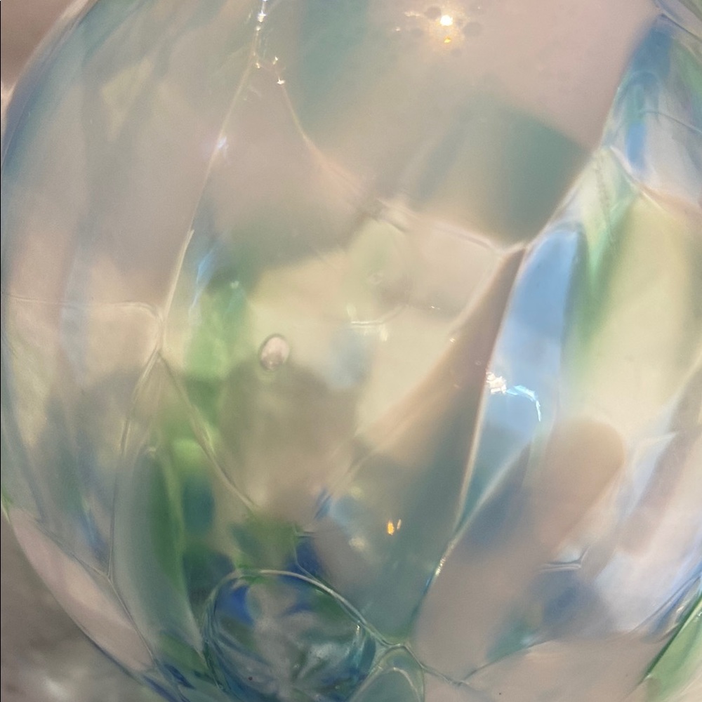 Handcrafted Glass Ornament - Blue and Green - Picture 6 of 8